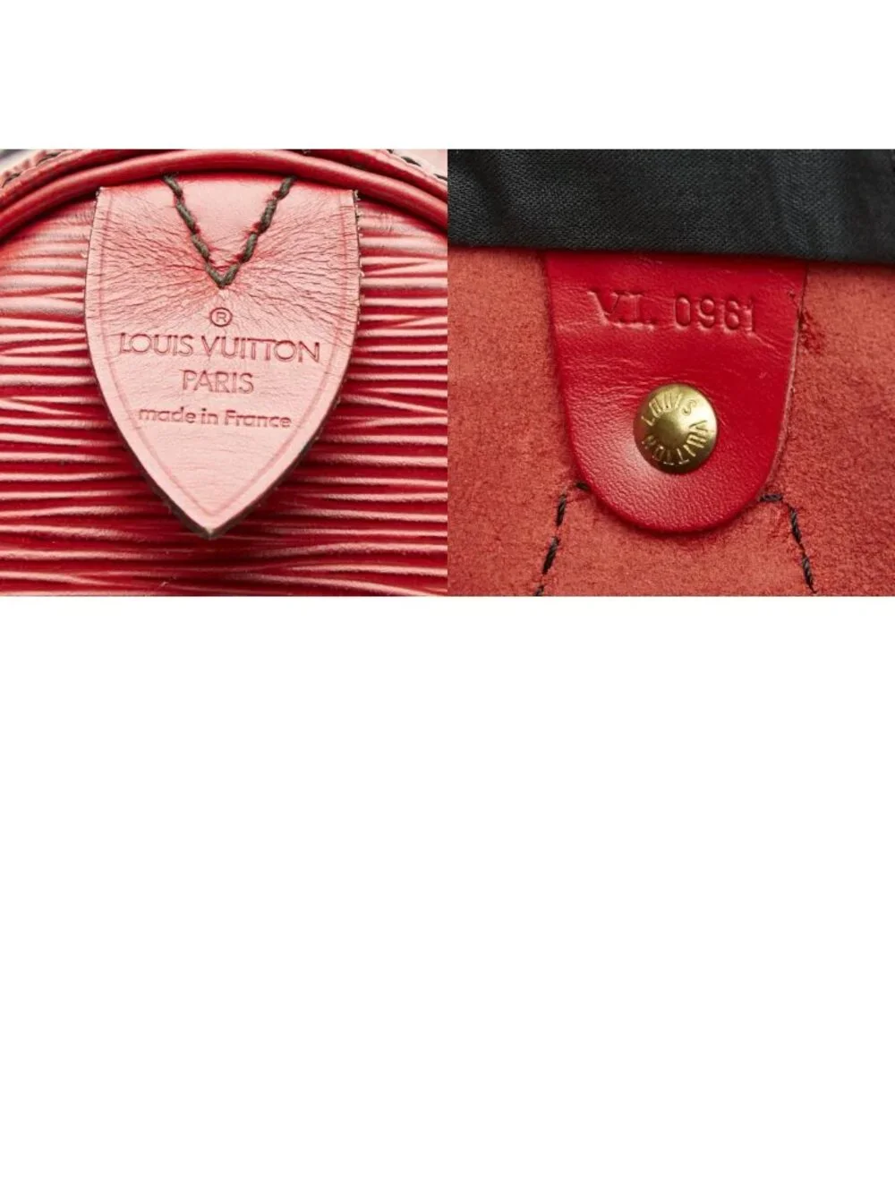Louis Vuitton Epi Speedy 40 Boston Bag Castilian Red Leather